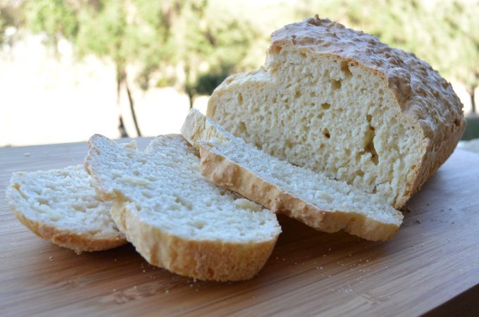 sliced bread on cutting board