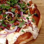 BBQ Chicken Pizza on table