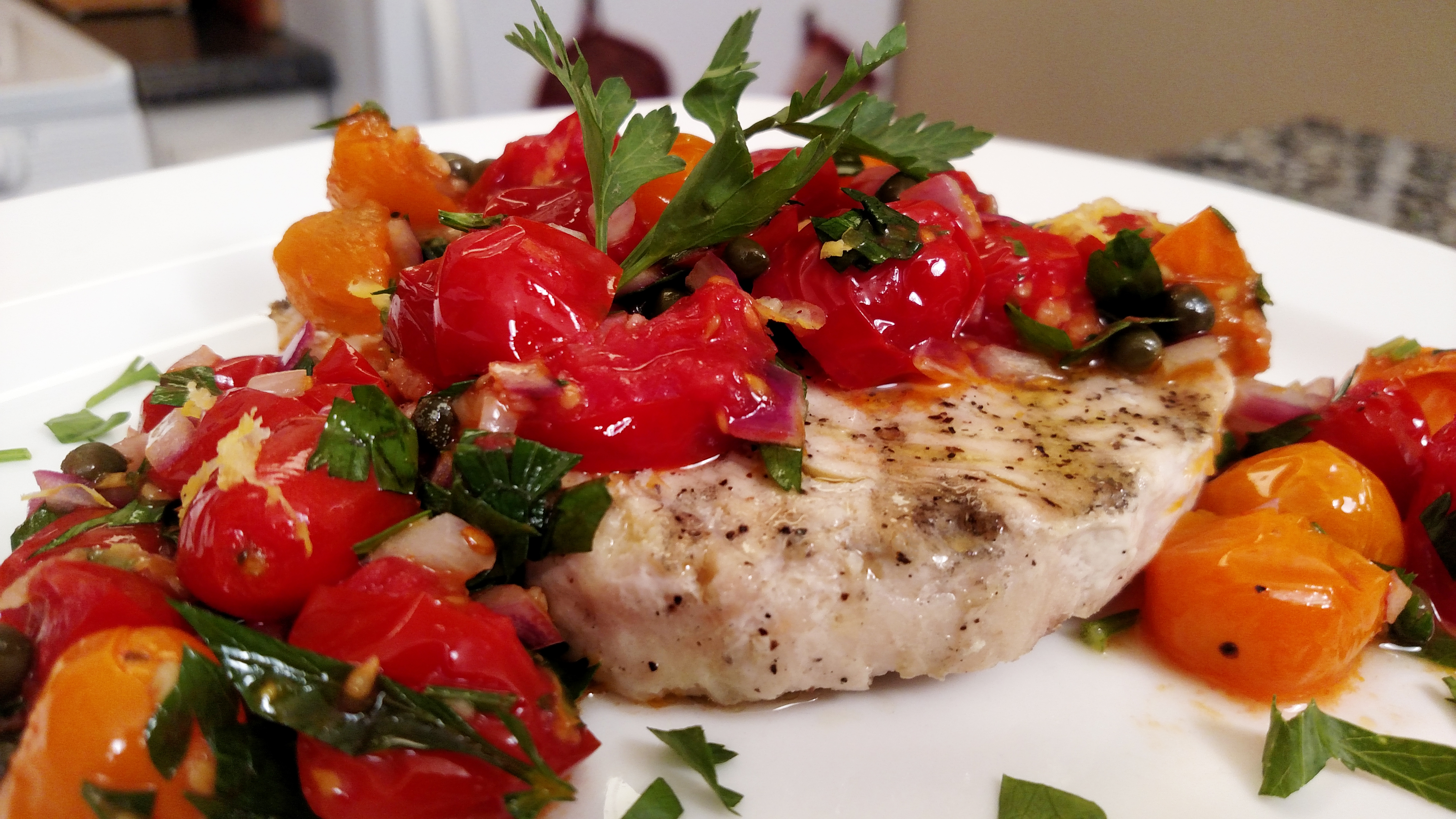 Mediterranean Swordfish // Tiny Kitchen Big Taste