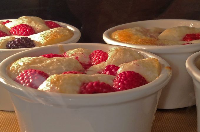 Fruit Cobbler in bowls