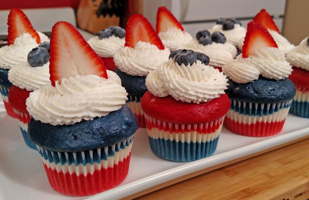 Red, White and Blue Velvet Cupcakes // Tiny Kitchen Big Taste